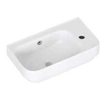 Sabina 450mm Gloss White Ceramic Wall Hung Basin with Overflow